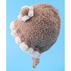 Babyhug Pom Pom Woollen Cap with Knot - Light Brown