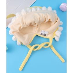 Babyhug Bow Applique Woollen Cap with Knot - Yellow