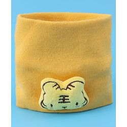 Babyhug Ear Applique Woollen Cap & Muffler Set Lion Design - Yellow