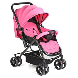 Babyhug Symphony Stroller With Reverisble Handle & Mosquito Net - Pink