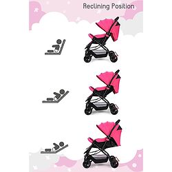 Babyhug Symphony Stroller With Reverisble Handle & Mosquito Net - Pink