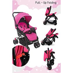 Babyhug Symphony Stroller With Reverisble Handle & Mosquito Net - Pink