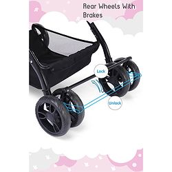Babyhug Symphony Stroller With Reverisble Handle & Mosquito Net - Pink