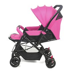 Babyhug Symphony Stroller With Reverisble Handle & Mosquito Net - Pink