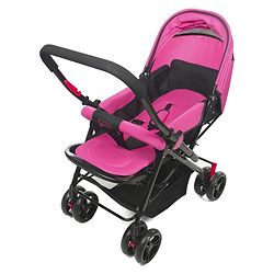 Babyhug Symphony Stroller With Reverisble Handle & Mosquito Net - Pink
