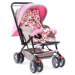 Babyhug Comfy Ride Stroller With Reversible Handle - Pink