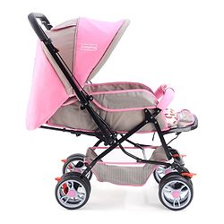 Babyhug Comfy Ride Stroller With Reversible Handle - Pink