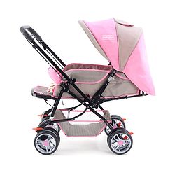 Babyhug Comfy Ride Stroller With Reversible Handle - Pink