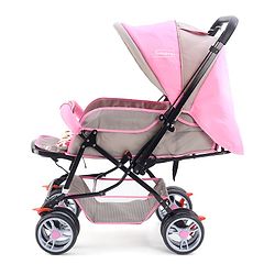 Babyhug Comfy Ride Stroller With Reversible Handle - Pink