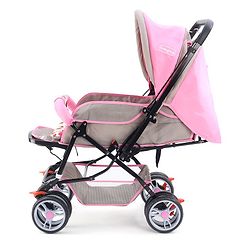 Babyhug Comfy Ride Stroller With Reversible Handle - Pink