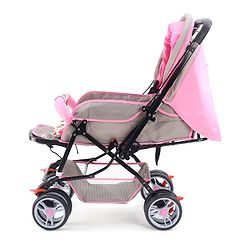 Babyhug Comfy Ride Stroller With Reversible Handle - Pink
