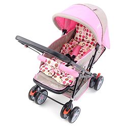 Babyhug Comfy Ride Stroller With Reversible Handle - Pink