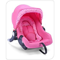 Babyhug Onyx Car Seat Cum Carry Cot With Rocking Base & Aluminium Handle - Pink - 67 x 42 x 55 cm Pink