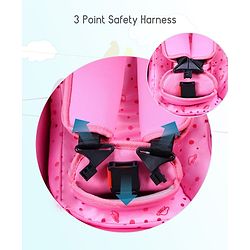 Babyhug Onyx Car Seat Cum Carry Cot With Rocking Base & Aluminium Handle - Pink - 67 x 42 x 55 cm Pink