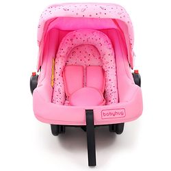 Babyhug Onyx Car Seat Cum Carry Cot With Rocking Base & Aluminium Handle - Pink - 67 x 42 x 55 cm Pink