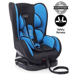Babyhug Cruise Convertible Reclining Car Seat with Side Impact Protection - Blue & Black