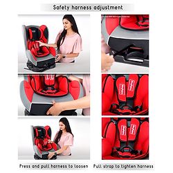 Babyhug Cruise Convertible Reclining Car Seat with Side Impact Protection - Blue & Black