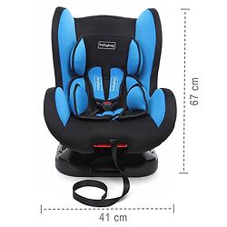 Babyhug Cruise Convertible Reclining Car Seat with Side Impact Protection - Blue & Black