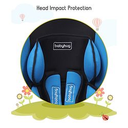 Babyhug Cruise Convertible Reclining Car Seat with Side Impact Protection - Blue & Black