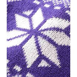 Babyhug Knit Full Sleeves Sweater Set With Floral Design - Purple