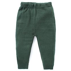 Babyhug Knit Full Sleeves Sweater Set With Reindeer Design - Green