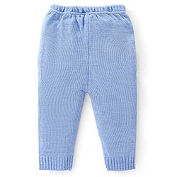 Babyhug Knit Full Sleeves Sweater Set with Argyle Design - Light Blue