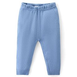 Babyhug Knit Full Sleeves Sweater Set with Argyle Design - Blue