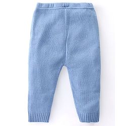 Babyhug Knit Full Sleeves Sweater Set with Argyle Design - Blue