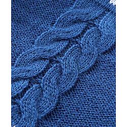 Babyhug Knit Full Sleeves Sweater Set With Cable Knit & Chevron Design - Blue