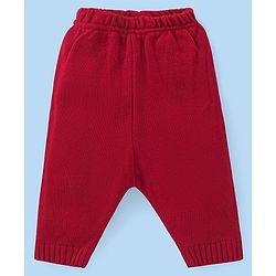 Babyhug Knitted Full Sleeves Pullover   Sweater Set with Aztec Design - Red