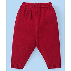 Babyhug Knitted Full Sleeves Pullover   Sweater Set with Aztec Design - Red