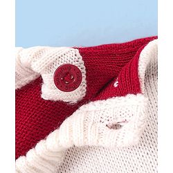 Babyhug Knitted Full Sleeves Pullover   Sweater Set with Aztec Design - Red