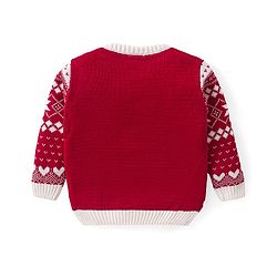 Babyhug Knitted Full Sleeves Pullover   Sweater Set with Intarsia Design - Red