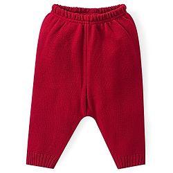 Babyhug Knitted Full Sleeves Pullover   Sweater Set with Intarsia Design - Red