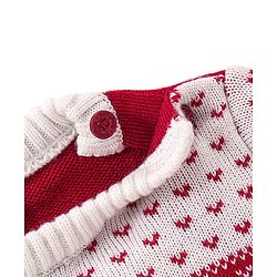 Babyhug Knitted Full Sleeves Pullover   Sweater Set with Intarsia Design - Red