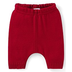 Babyhug Knitted Full Sleeves Christmas Theme Printed Sweater Set - Dark Red & Grey