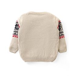 Babyhug Knit Full Sleeves Sweater Set Aztec Design - Beige