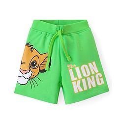 Babyhug Disney Cotton Knit Half Sleeves T-Shirt & Shorts Set With The Lion King Graphics - Navy & Green