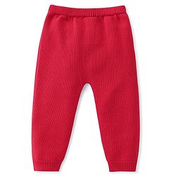 Babyhug Knitted Full Raglan  Sleeves Pullover Sweater Set with Cap &  Christmas Tree Design - Red