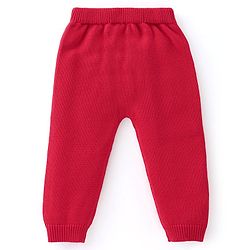 Babyhug Knitted Full Raglan  Sleeves Pullover Sweater Set with Cap &  Christmas Tree Design - Red