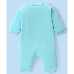 Babyhug Disney Interlock Knit Full Sleeves Sleep Suits With Winnie The Pooh Graphics Pack Of 2 - White & Blue