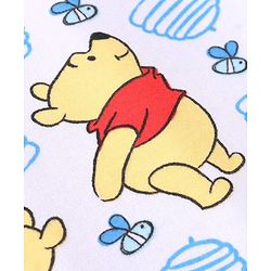 Babyhug Disney Interlock Knit Full Sleeves Striped & Winnie The Pooh Graphics Onesies Pack of 3 - Light Blue & White