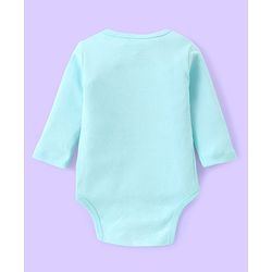 Babyhug Disney Interlock Knit Full Sleeves Striped & Winnie The Pooh Graphics Onesies Pack of 3 - Light Blue & White