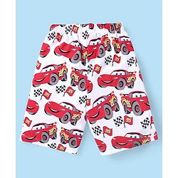 Babyhug Disney Cotton Half Sleeves Night Suit With Lightening McQueen Print - Red