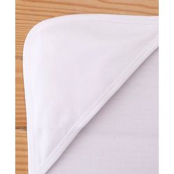 Babyhug Terry Interlock Hooded Towel L 75 x B 75 cm - White