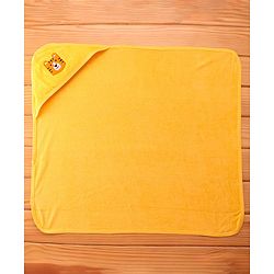 Babyhug Hooded Terry Towel Tiger Embroidery L 75 x B 75 cm - Yellow
