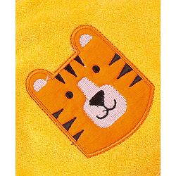 Babyhug Hooded Terry Towel Tiger Embroidery L 75 x B 75 cm - Yellow