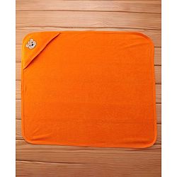 Babyhug Terry Hooded Towel Bear Embroidery - Orange