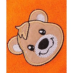 Babyhug Terry Hooded Towel Bear Embroidery - Orange