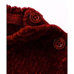Babyhug Knitted Full Sleeves Soft Chenille Yarn Pullover Sweater With Sequin Detailing - Maroon